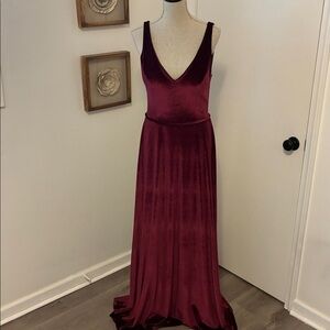 Morilee Madeline Gardner Vintage Style Velvet Bridesmaid Dress V-Neckline 12